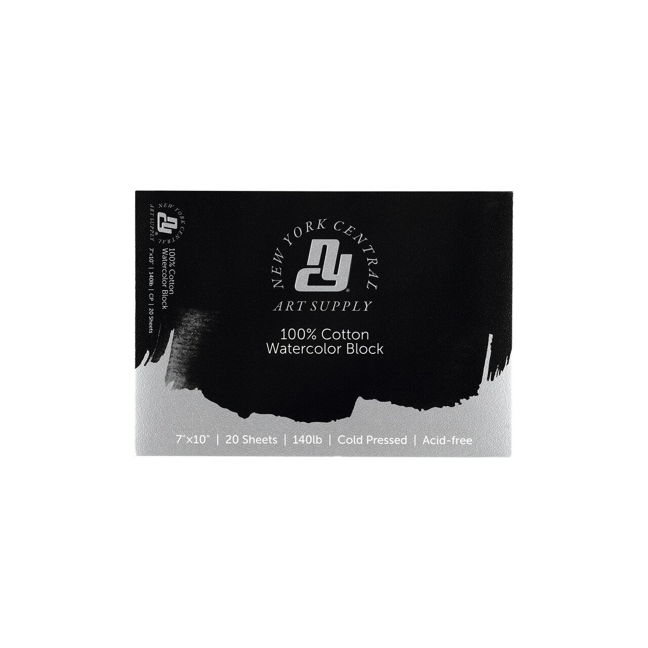 New York Central Watercolor Block, 140 lb Cold Press, 20 Sheets, Archival Watercolor Paper for Artists, Students, Gelatin Sized, Durable Water Color Paper, Suitable for Wet and Dry Media